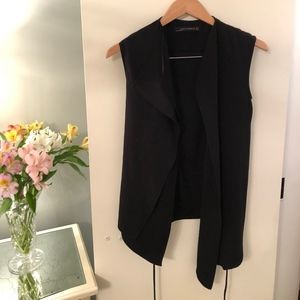ZARA Black Work Vest w/ Ties